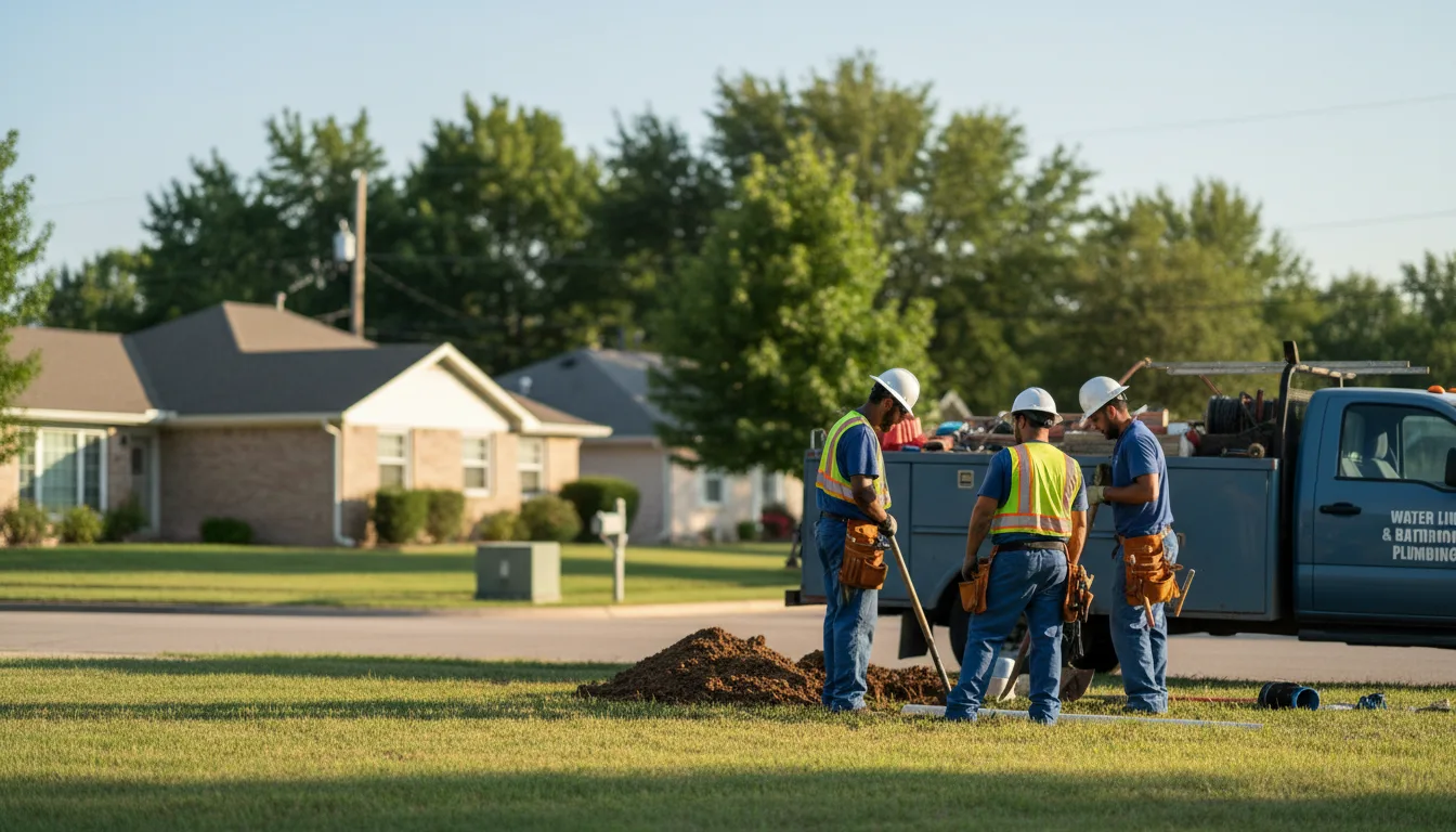 Residential water line and bathroom plumbing service in Donald, OR